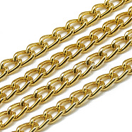 Unwelded Aluminum Curb Chains, with Spool, Goldenrod, 4.4x3x0.8mm, about 32.8 Feet(10m)/roll(X-CHA-S001-001H)