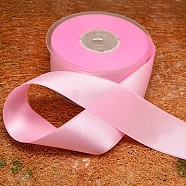 Grosgrain Ribbon for Wedding Festival Decoration, Pearl Pink, 1-1/2 inch(38mm), about 100yards/roll(91.44m/roll)(SRIB-L014-38mm-123)