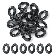 Opaque Acrylic Linking Rings, Quick Link Connectors, for Curb Chains Making, Twist, Black, 30x21x6mm, Inner Diameter: 16x8mm(OACR-YW0001-30)