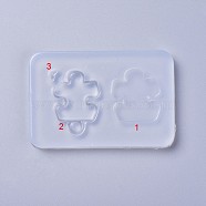 Shaker Molds, DIY Quicksand Pendant Food Grade Silicone Molds , Resin Casting Molds, For UV Resin, Epoxy Resin Jewelry Making, Puzzle, White, 89x60x7mm(DIY-L026-079)