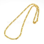 304 Stainless Steel Figaro Chain Necklace Making, Golden, 19.49 inch~21.65 inch(49.5~55cm), 4.5mm(STAS-A028-N023G)