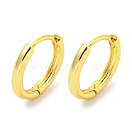 Brass Hoop Earrings, Round, Real 18K Gold Plated, 13.5x2mm(EJEW-L211-08B-G)