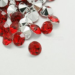 Imitation Taiwan Acrylic Rhinestone Pointed Back Cabochons, Faceted, Diamond, Red, 3x2mm(GACR-A003-3mm-06)