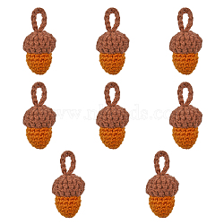 Crochet Woolen Yarn Acorns Pendant Decorations, for Festival & Party Decorations Supplies, Coconut Brown, 4.4x1.8cm, 8pcs/box(DIY-CA0005-51)