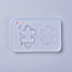 Shaker Molds, DIY Quicksand Pendant Food Grade Silicone Molds , Resin Casting Molds, For UV Resin, Epoxy Resin Jewelry Making, Puzzle, White, 89x60x7mm(DIY-L026-079)
