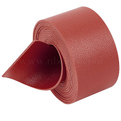 2M Flat Double Face Lychee Pattern Imitation Leather Band, Brown, 37.5x1.8mm, about 2.19 Yards(2m)/Roll(LC-WH0010-01B-03)