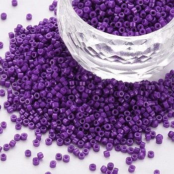 Glass Cylinder Beads, Seed Beads, Baking Paint, Round Hole, Dark Orchid, 1.5~2x1~2mm, Hole: 0.8mm, about 45000pcs/bag, about 1pound/bag