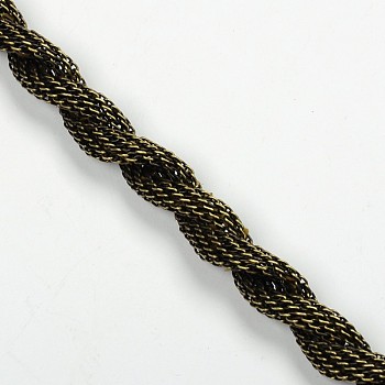 Iron Mesh Chains Network Chains, Unwelded, Lead Free and Nickel Free, Antique Bronze Color, about: 8mm thick, One Network Chain: 5mm