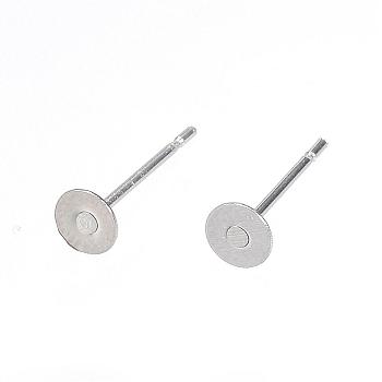 304 Stainless Steel Stud Earring Findings, Stainless Steel Color, 12x4mm, Pin: 0.8mm