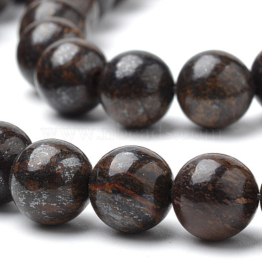 Natural Bronzite Beads Strands(G-S272-01-6mm)-3