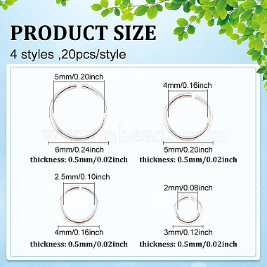 80Pcs 4 Size 925 Sterling Silver Open Jump Rings(STER-DC0001-02)-2