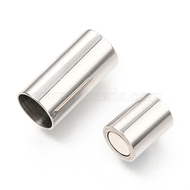 304 Stainless Steel Magnetic Clasps with Glue-in Ends(STAS-C020-02P)-2