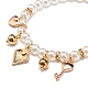 Bracelet extensible en perles d'imitation en plastique ABS avec breloques en alliage d'émail pour enfants(BJEW-JB08524-03)-5