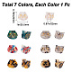 7Pcs 7 Colors Cartoon Mini Cat Cellulose Acetate(Resin) Claw Hair Clips(OHAR-GF0001-21)-2