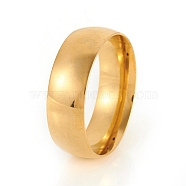 201 Stainless Steel Plain Band Rings, Golden, US Size 12 3/4(22mm), 8mm(RJEW-G107-8mm-12-G)
