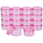 3G Plastic Cosmetic Facial Cream Jar, Empty Portable Refillable Bottle, Deep Pink, 2.9x1.6cm, Capacity: 3g, 120pcs/box(MRMJ-PH0001-11)