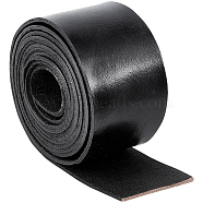2M Flat Leather Cord, for Jewelry Making, Black, 50x2mm, about 2.19 Yards(2m)/pc(LC-WH0007-07D)