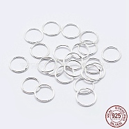 925 Sterling Silver Round Rings, Soldered Jump Rings, Closed Jump Rings, Silver, 21 Gauge, 6x0.7mm, Inner Diameter: 4mm(STER-F036-03S-0.7x6)