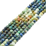 Natural Chrysocolla and Lapis Lazuli Beads Strands, Faceted, Round, 4mm, Hole: 0.8mm, about 85pcs/strand, 15.16''~15.55''(38.5~39.5cm)(G-P457-A03-08)