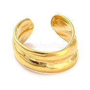 Real 18K Gold Plated Titanium Steel Cuff Earrings, Non Piercing Earrings, Twist, 15x14.5x7mm(EJEW-D072-01E-G)