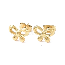 Ion Plating(IP) 304 Stainless Steel Stud Earring for Women, Hollow Butterfly, Real 18K Gold Plated, 8x11.5mm, Pin: 0.8mm(EJEW-I285-25G)