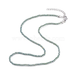 Round Glass Beaded Necklace for Women, Other Color, 15.16 inch(38.5cm)(NJEW-JN03821-03)