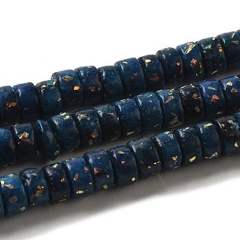 Natural Dolomite Beads Strands, with Synthetic Opal, Dyed, Disc, Heishi Beads, Marine Blue, 6x3mm, Hole: 0.8mm, about 124pcs/strand, 15.75''(40cm)