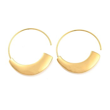 304 Stainless Steel Stud Earrings, Hoop Earrings for Women, Golden, 32x4.5mm