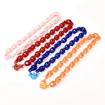 Acrylic Cable Chain Necklaces, Mixed Color, 20.86 inche(53cm)