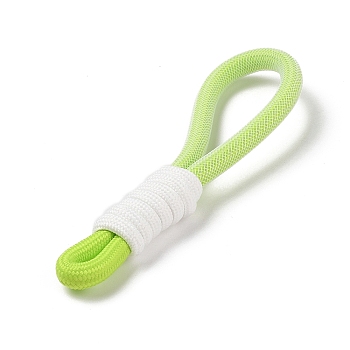 Braided Nylon Strap, Plastic Finding for Key Chain Bag Phone Lanyard, Green Yellow, 150x40x16mm