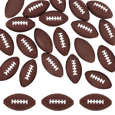 27mm Coconut Brown Sports Silicone Beads