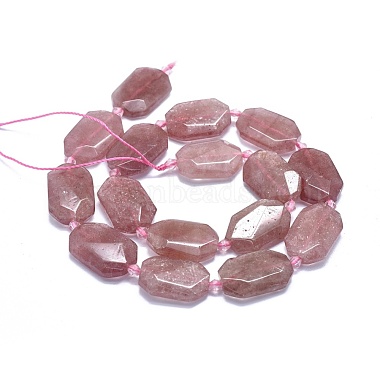 perles fraise naturelle de quartz brins(G-O179-F10)-2