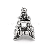 304 Stainless Steel European Beads, Large Hole Beads, Tower, Antique Silver, 17x12.5x12mm, Hole: 4.5mm(STAS-G256-32AS)