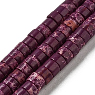 Synthetic Imperial Jasper Dyed Beads Strands, Disc, Heishi Beads, Purple, 4~4.5x2~3mm, Hole: 0.7mm, about 140~141pcs/strand, 14.88''~15.12"(37.8~38.4cm)(G-D077-D01-02N)