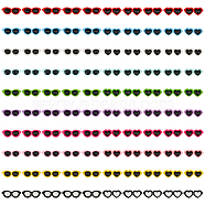 100Pcs 20 Colors Opaque Resin Cabochons, Heart Shaped Glasses, for Jewelry Making, Mixed Color, 39x14.5x3mm, 5pcs/color(RESI-GL0001-05)