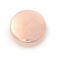 Ion Plating(IP) 304 Stainless Steel Beads, Flat Round, Rose Gold, 12x5mm, Hole: 2mm(STAS-A059-08RG)
