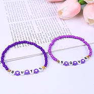 New Purple Soft Ceramic Letter Bracelet(UA6980-2)
