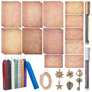 CRASPIRE DIY Scrapbook Making Kits, Including Sealing Wax Sticks, with Wicks, Kraft Envelopes and Metallic Markers Paints Pens, Mixed Color, 90x11x11mm, 8 colors, 1pc/color, 8pcs(DIY-CP0005-45)