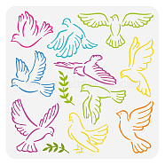 PET Hollow Out Drawing Painting Stencils, for DIY Scrapbook, Photo Album, Pigeon, 30x30cm(DIY-WH0391-0647)