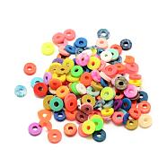 Handmade Polymer Clay Beads, Disc/Flat Round, Heishi Beads, Mixed Color, 5~5.5x1mm, Hole: 1~2mm(CLAY-Q230-31)