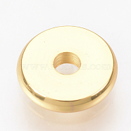 Brass Spacer Beads, Disc, Real 18K Gold Plated, 4x1.6mm, Hole: 1.5mm(X-KK-Q738-4mm-04G)