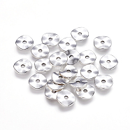 Tibetan Style Alloy Wavy Spacer Beads, Flat Round, Antique Silver, Lead Free & Cadmium Free, 10x1mm, Hole: 2mm(LF9350Y)
