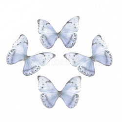 Polyester Fabric Wings Crafts Decoration, for DIY Jewelry Crafts Earring Necklace Hair Clip Decoration, Butterfly Wing, Light Steel Blue, 37x43mm(X-FIND-S322-005B-01)