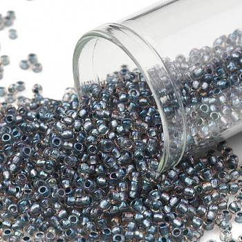 TOHO Round Seed Beads, Japanese Seed Beads, (272) Inside Color AB Crystal/Light Blue Lined, 11/0, 2.2mm, Hole: 0.8mm, about 5555pcs/50g