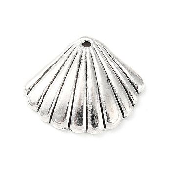 Tibetan Style Alloy Pendants, Shell Charm, Antique Silver, 18x20x3.5mm, Hole: 1.2mm, about 359pcs/500g