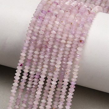 Natural Kunzite Beads Strands, Bicone, Faceted, 3x2mm, Hole: 0.6~0.7mm, about 194~196pcs/strand, 15.28~15.43 inch(38.8~39.2cm)