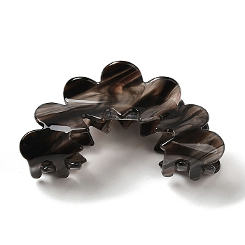 Hollow Wave Acrylic Large Claw Hair Clips, for Girls Women Thick Hair, Coconut Brown, 83x42x39.5mm