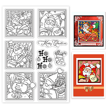 PVC Plastic Stamps, for DIY Scrapbooking, Photo Album Decorative, Cards Making, Stamp Sheets, Santa Claus, 16x11x0.3cm
