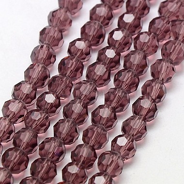 8mm Purple Round Glass Beads