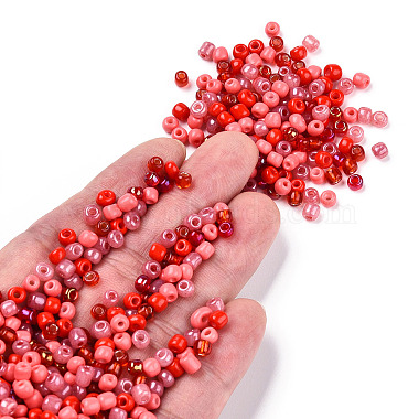 Opaque & Transparent Inside Colours Glass Seed Beads(SEED-F004-4mm-05)-5